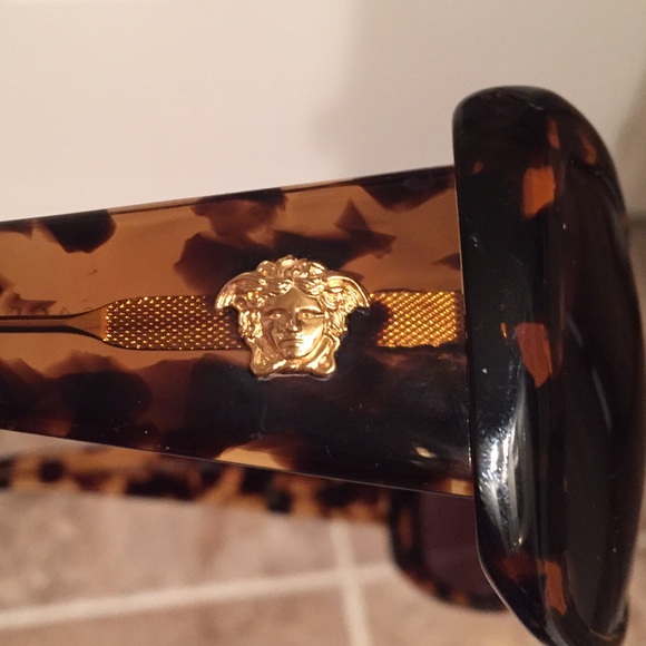 Authentic Versace gold Medusa tortoise sunnies