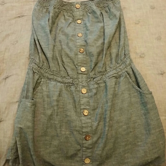 Chambray strapless shirt dress - Picture 1 of 1