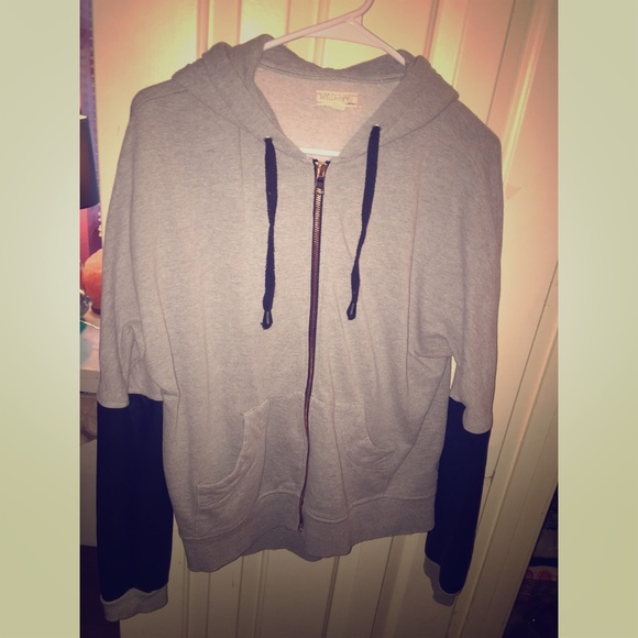 Soft Hoodie with Leather Sleeves