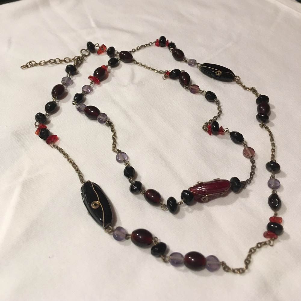 Long multi-colored necklace