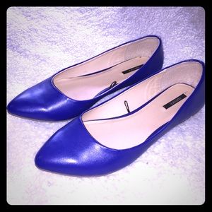 Blue pointed flats