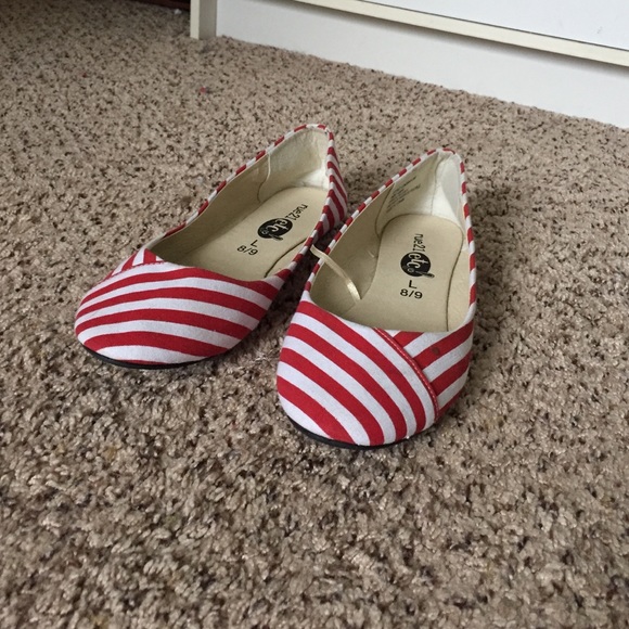 Red & White Striped Flats Rue21