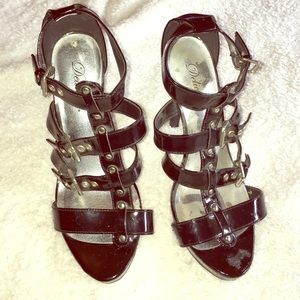 Black strappy heels