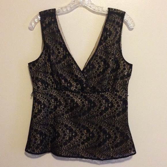 H&M - Black Lace V-Neck Top - 12