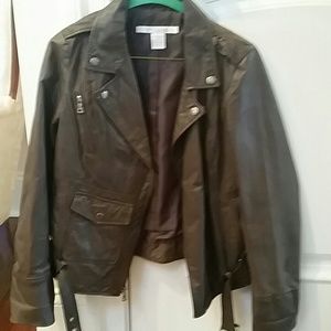 Chocolate brown leather jacket size small
