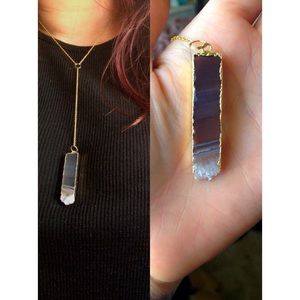 amethyst slice necklace