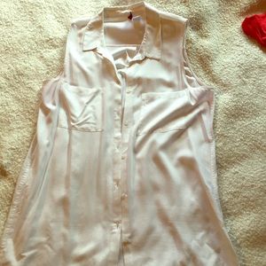 H&M White sleeveless button up