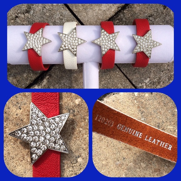 Jewelry - AWESOME CRYSTAL STAR LEATHER CUFF