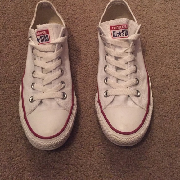 White, low top converse
