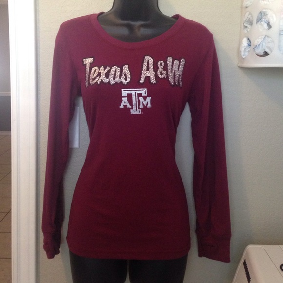 Texas A&M Bling Long-Sleeve Fitted T-Shirt