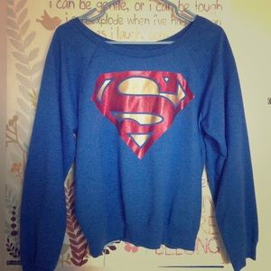 crew neck superman sweater