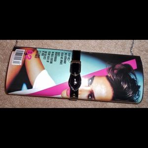 Oval Hard Cover Magazine Clutch Shoulder Bag