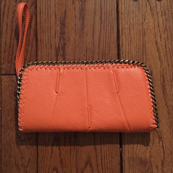 Orange clutch/wristlet