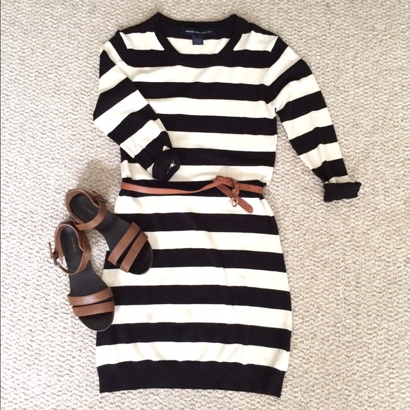 French Connection Striped Sweater Dress