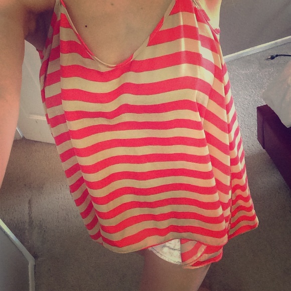 Bebe Striped Flowy Tank