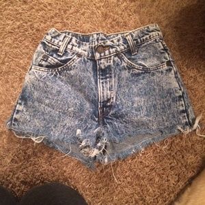 Vintage Acid-Washed Levi's cut high waisted shorts