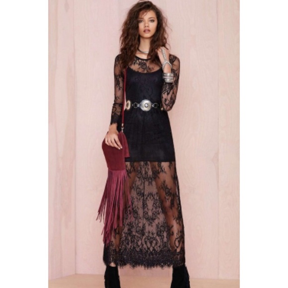 Nasty Gal Dresses & Skirts - NWT lace black maxi dress