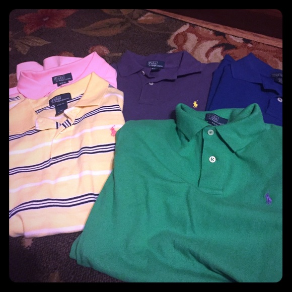 Boys Polo Shirts size Medium 10-12 bundle of 5