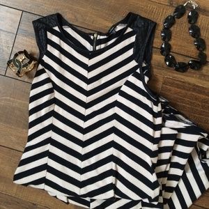 Black & tan Chevron pattern maxi dress