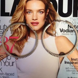 Rhinestone big hoop earrings