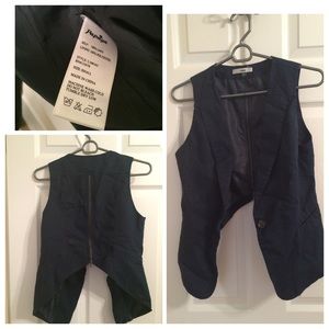Navy blue Sleeveless blazer vest