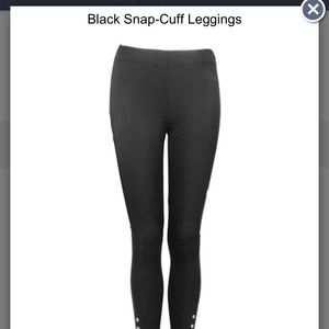 XL black silver snap leggings
