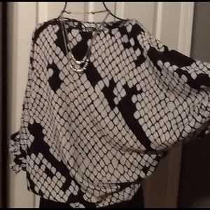 NY & Company Shirt Only (black & white)