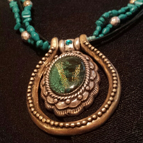 XXXSOLDXXX Turquoise accented Multistrand Necklace - Picture 2 of 3