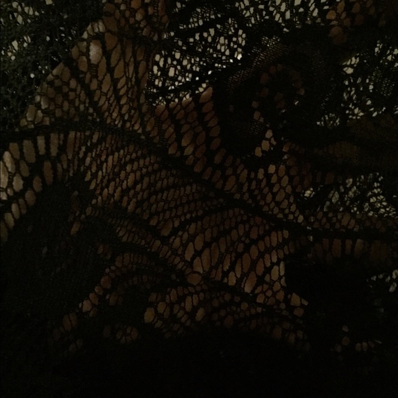 Long black lace skirt with built in black slip. - Picture 2 of 2