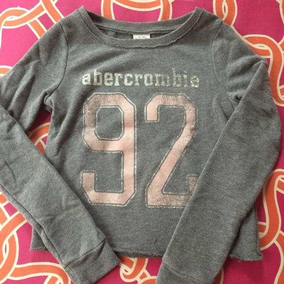 Abercrombie kids grey sweatshirt with pink