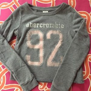 Abercrombie kids grey sweatshirt with pink