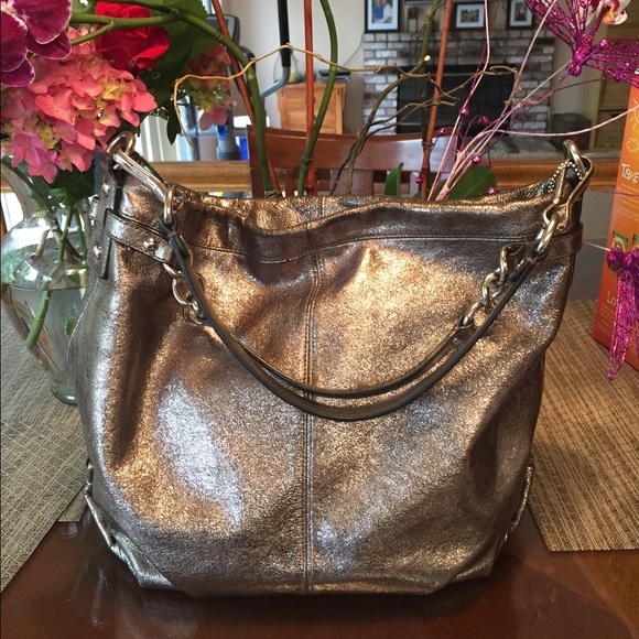 Silver coach purse