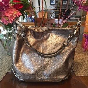 Silver coach purse