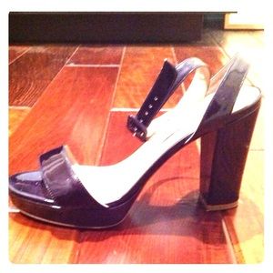 Cute Navy Patent High Heel Sandal💙