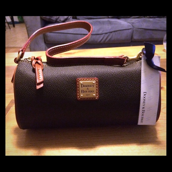 Brown Eva small barrel Dooney & Burke NWT
