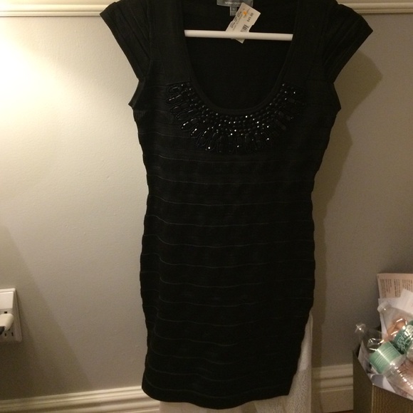 Tight fitted little black dress