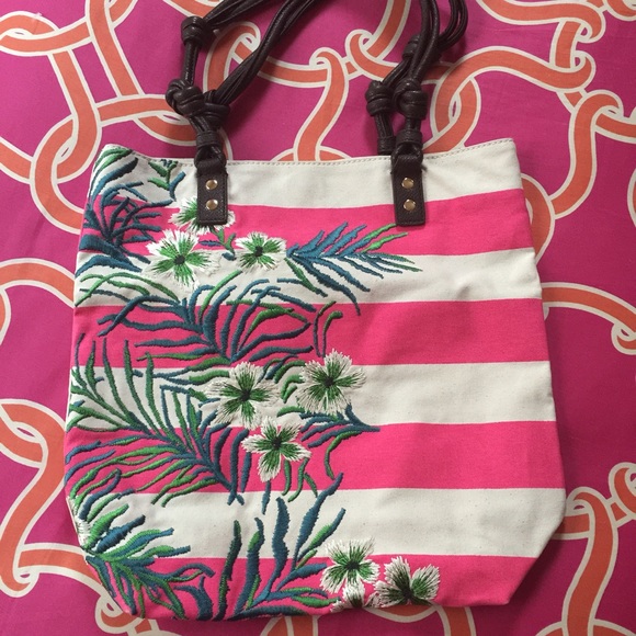 Juicy couture striped summer pool/beach bag