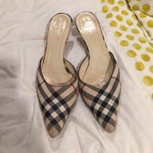 Authentic Burberry slides, worn condition