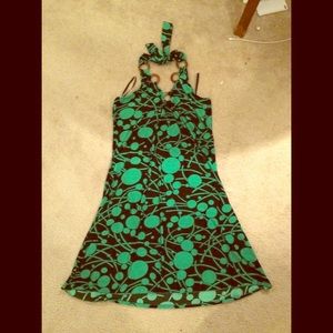 Halter dress green and black