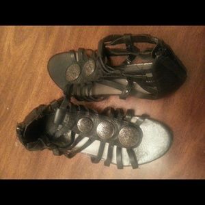 Black gladiator sandals