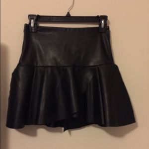 Faux Leather Ruffle Skirt Faux Leather Ruffle Skirt