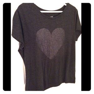 Old Navy tee with glitter heart XL