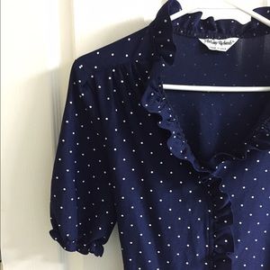 ❌SOLD❌Navy and White Dot Dress
