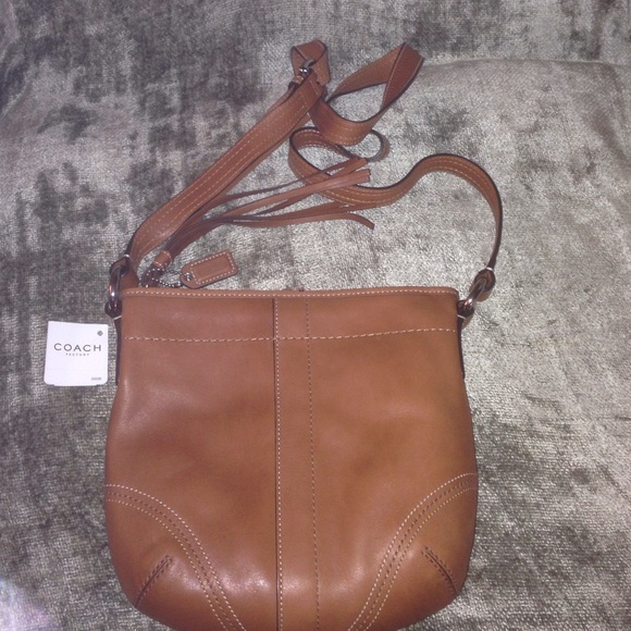 Coach brown leather cross body bag
