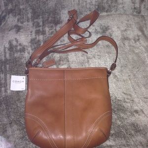 Coach brown leather cross body bag