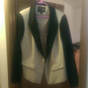 Beige and black blazer