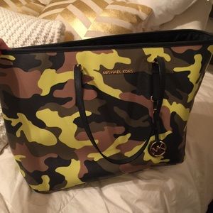 Michael Kors Saffiano leather camo tote