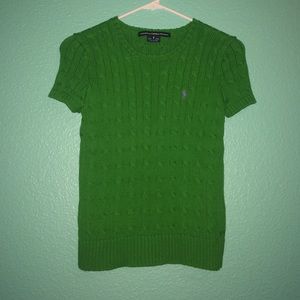 Ralph Lauren Kelly Green SS Cable Sweater S