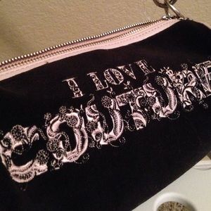 Juicy couture Dark Brown & Pink velour round purse