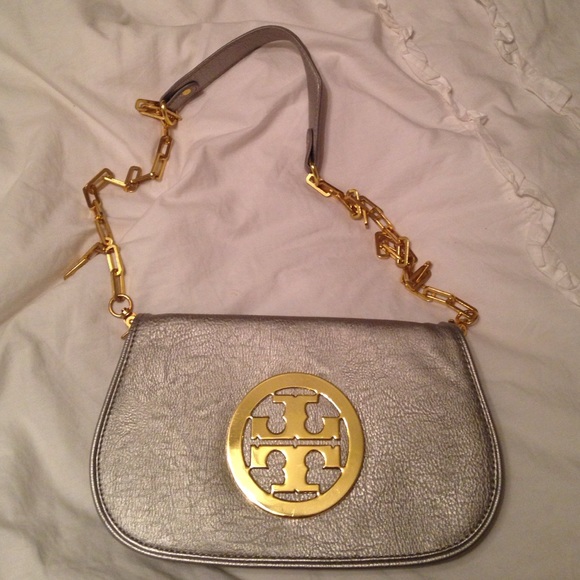 Silver and gold Tory burch cross body